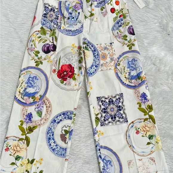 Maeve Wide Leg Pants - Multicolor Pattern - Picture 3 of 6